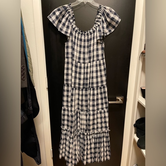 The Great The Nightingale Gingham Dress in Navy - Picture 2 of 6